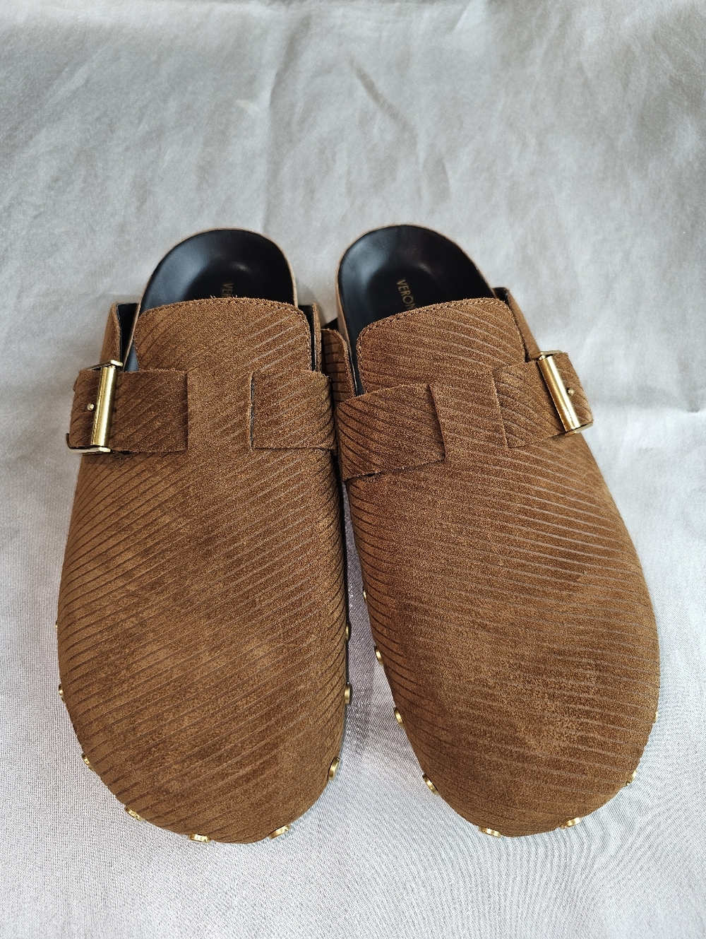 Veronica Beard Women's Fern Hazelwood Suede Clog Sz 10 - Picture 12 of 12